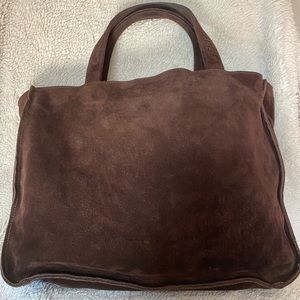 Vintage Chanel Brown Suede Tote